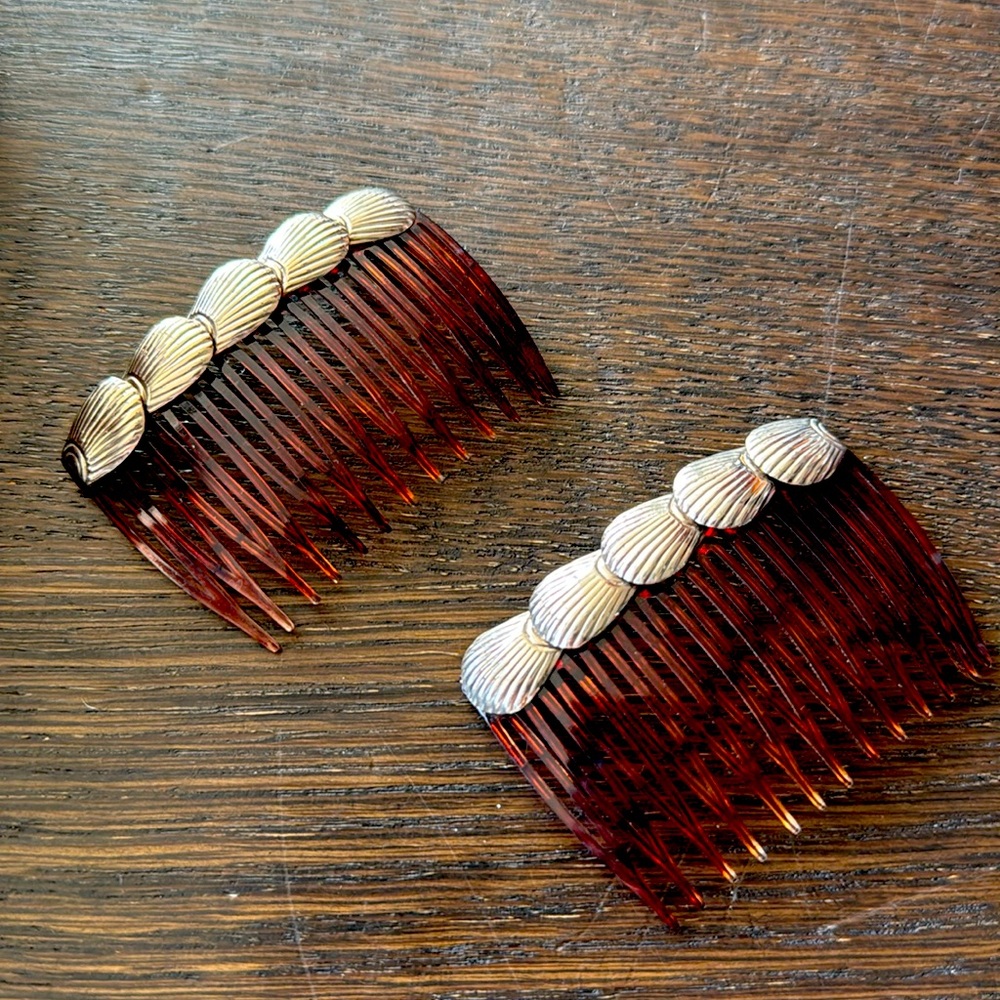 Vintage Handcrafted Boho Shell Hair Combs